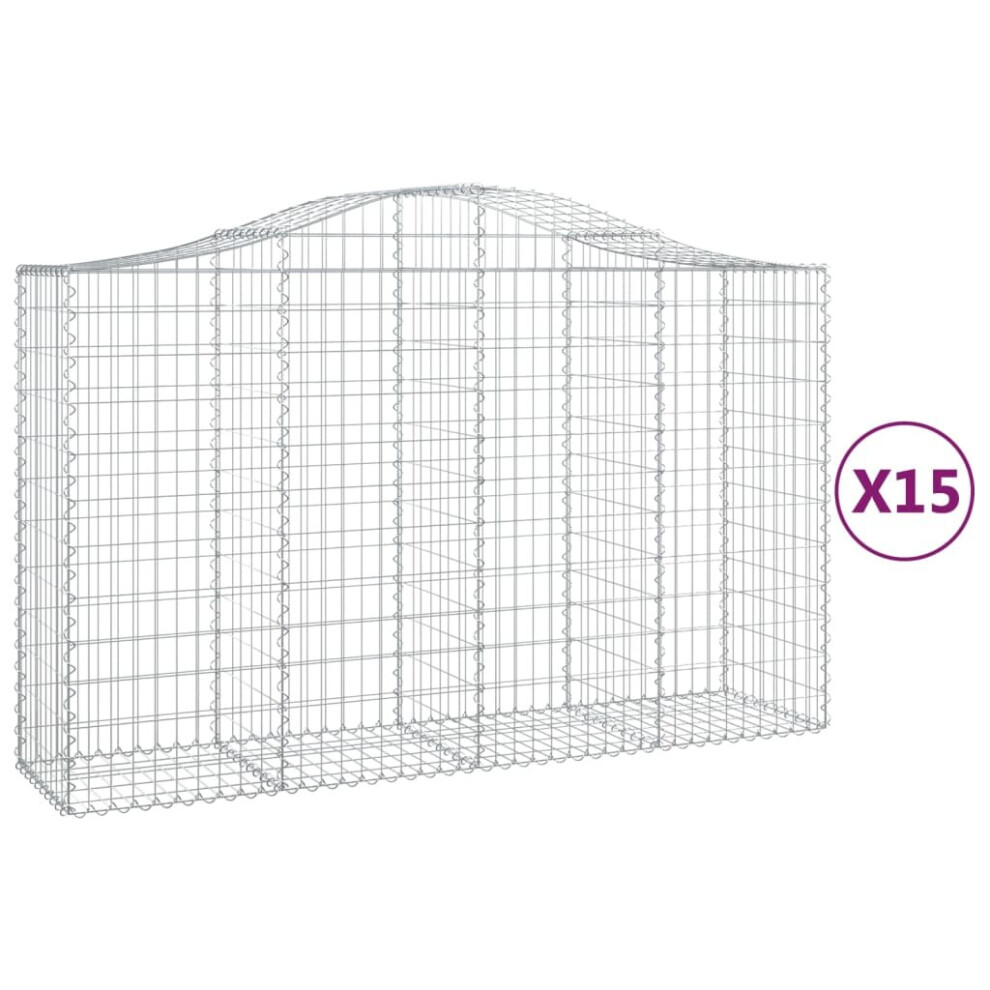 Photos - Other for Repair VidaXL   Arched Gabion Basket Stone Basket Gabion Retaining Wall Galvanised Iron (200 x 50 x 120/140 cm/ 15 pcs)
