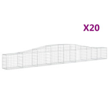 vidaXL Gabionen mit Hochbogen 20 Stk. 400x30x40/60 cm Verzinktes Eisen