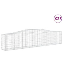 vidaXL Gabionen mit Hochbogen 25 Stk. 400x50x80/100cm Verzinktes Eisen