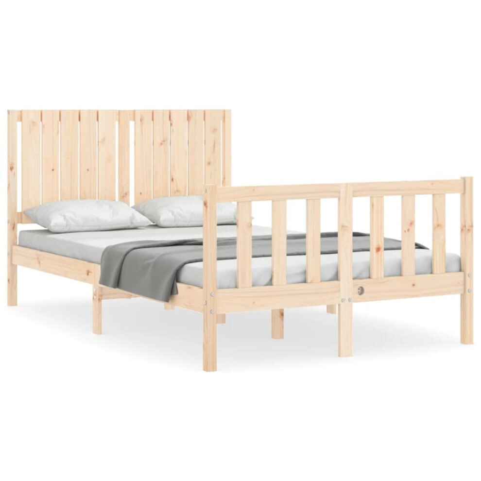 (brown, 120 x 200 cm) vidaXL Bed Frame Bed Base Wooden Bed with Headboard White King Size Solid Wood