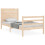 VidaXL (brown, 100 x 200 cm) vidaXL Bed Frame Bed Base Platform Bed with Headboard White Single Solid Wood 2