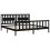 VidaXL (black, 200 x 200 cm) vidaXL Bed Frame Bed Base Platform Bed with Headboard Grey Single Solid Wood 5