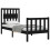 VidaXL (black, 75 x 190 cm) vidaXL Bed Frame Bed Base Platform Bed with Headboard Grey Single Solid Wood 3