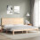 VidaXL (brown, 200 x 200 cm) vidaXL Bed Frame Bed Base Platform Bed with Headboard White Single Solid Wood 3