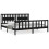 VidaXL (black, 200 x 200 cm) vidaXL Bed Frame Bed Base Platform Bed with Headboard Grey Single Solid Wood 2