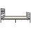 VidaXL (grey, 200 x 200 cm) vidaXL Bed Frame Bed Base Platform Bed with Headboard Small Single Solid Wood 6