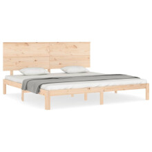(brown, 200 x 200 cm) vidaXL Bed Frame Bed Base Platform Bed with Headboard White Single Solid Wood