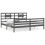 VidaXL (grey, 200 x 200 cm) vidaXL Bed Frame Bed Base Platform Bed with Headboard Small Single Solid Wood 2
