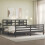 VidaXL (grey, 200 x 200 cm) vidaXL Bed Frame Bed Base Platform Bed with Headboard Small Single Solid Wood 3