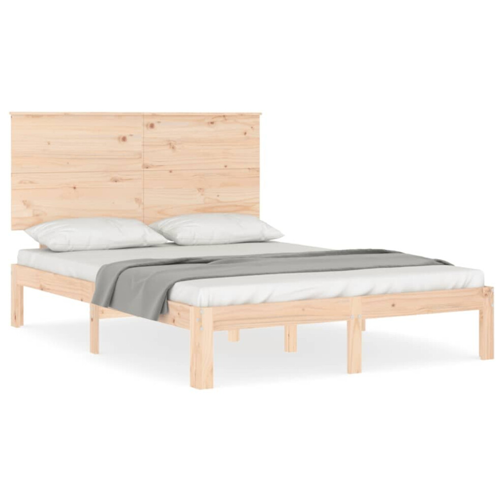 (brown, 120 x 200 cm) vidaXL Bed Frame Bed Base Platform Bed with Headboard White Single Solid Wood