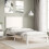 VidaXL (white, 90 x 200 cm) vidaXL Bed Frame Bed Base Platform Bed with Headboard White Single Solid Wood 3