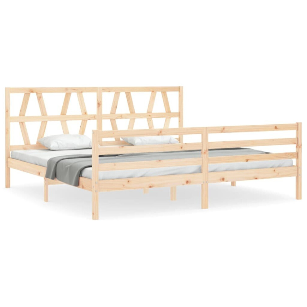 (brown, 200 x 200 cm) vidaXL Bed Frame Platform Bed with Headboard White Small Double Solid Wood