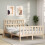 VidaXL (brown, 140 x 200 cm) vidaXL Bed Frame Platform Bed with Headboard Black Small Single Solid Wood 3