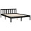 VidaXL (black, 135 x 190 cm) vidaXL Bed Frame Bed Base Platform Bed with Headboard Small Single Solid Wood 9