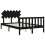 VidaXL (black, 135 x 190 cm) vidaXL Bed Frame Bed Base Platform Bed with Headboard Small Single Solid Wood 5