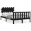 VidaXL (black, 135 x 190 cm) vidaXL Bed Frame Bed Base Platform Bed with Headboard Small Single Solid Wood 1