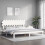 VidaXL (white, 200 x 200 cm) vidaXL Bed Frame Bed Base Wooden Platform Bed with Headboard Double Solid Wood 3