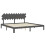 VidaXL (grey, 200 x 200 cm) vidaXL Bed Frame Bed Base Wooden Platform Bed with Headboard Double Solid Wood 5