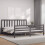 VidaXL (grey, 200 x 200 cm) vidaXL Bed Frame Bed Base Platform Bed with Headboard Small Double Solid Wood 3