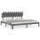 VidaXL (grey, 200 x 200 cm) vidaXL Bed Frame Bed Base Wooden Platform Bed with Headboard Double Solid Wood 2