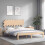 VidaXL (brown, 160 x 200 cm) vidaXL Bed Frame Bed Base Wooden Platform Bed with Headboard Double Solid Wood 3