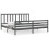 VidaXL (grey, 200 x 200 cm) vidaXL Bed Frame Bed Base Platform Bed with Headboard Small Double Solid Wood 1