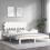VidaXL (white, 160 x 200 cm) vidaXL Bed Frame Bed Base Wooden Platform Bed with Headboard Double Solid Wood 3