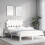 VidaXL (white, 120 x 190 cm) vidaXL Bed Frame Bed Base Wooden Platform Bed with Headboard Double Solid Wood 3