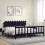 VidaXL (black, 200 x 200 cm) vidaXL Bed Frame Bed Base Platform Bed with Headboard Small Single Solid Wood 3