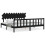 VidaXL (black, 200 x 200 cm) vidaXL Bed Frame Bed Base Platform Bed with Headboard Small Single Solid Wood 1
