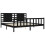 VidaXL (black, 200 x 200 cm) vidaXL Bed Frame Bed Base Platform Bed with Headboard Black Single Solid Wood 5
