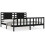 VidaXL (black, 200 x 200 cm) vidaXL Bed Frame Bed Base Platform Bed with Headboard Black Single Solid Wood 2