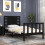 VidaXL (black, 75 x 190 cm) vidaXL Bed Frame Bed Base Platform Bed with Headboard Black Single Solid Wood 3