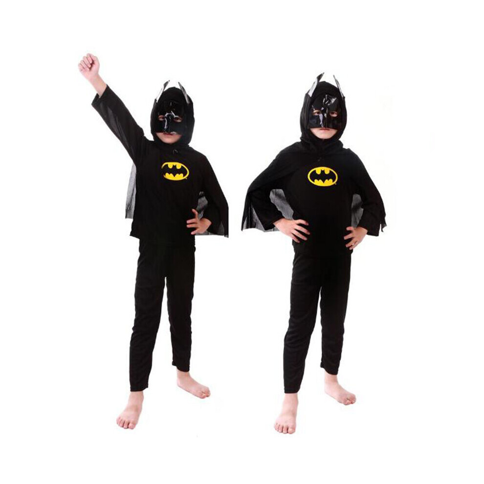 (6-7 Years, Batman) Children's Boys Hero Superman Costume Spider-Man Zorro Bat Costume Halloween Cosplay Party Costume