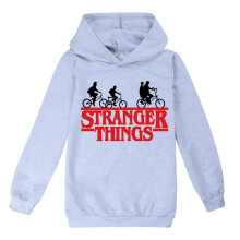 (13-14 Years, Grey) Stranger Things Sweatshirt Tops Long Sleeve Hoodie Pullover Hooded Jumper for Kids Boys Girls