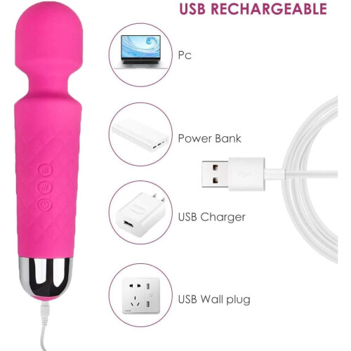 Wand Massager, Electric Massager, 8 Powerful Speeds 20 Vibration Modes 1