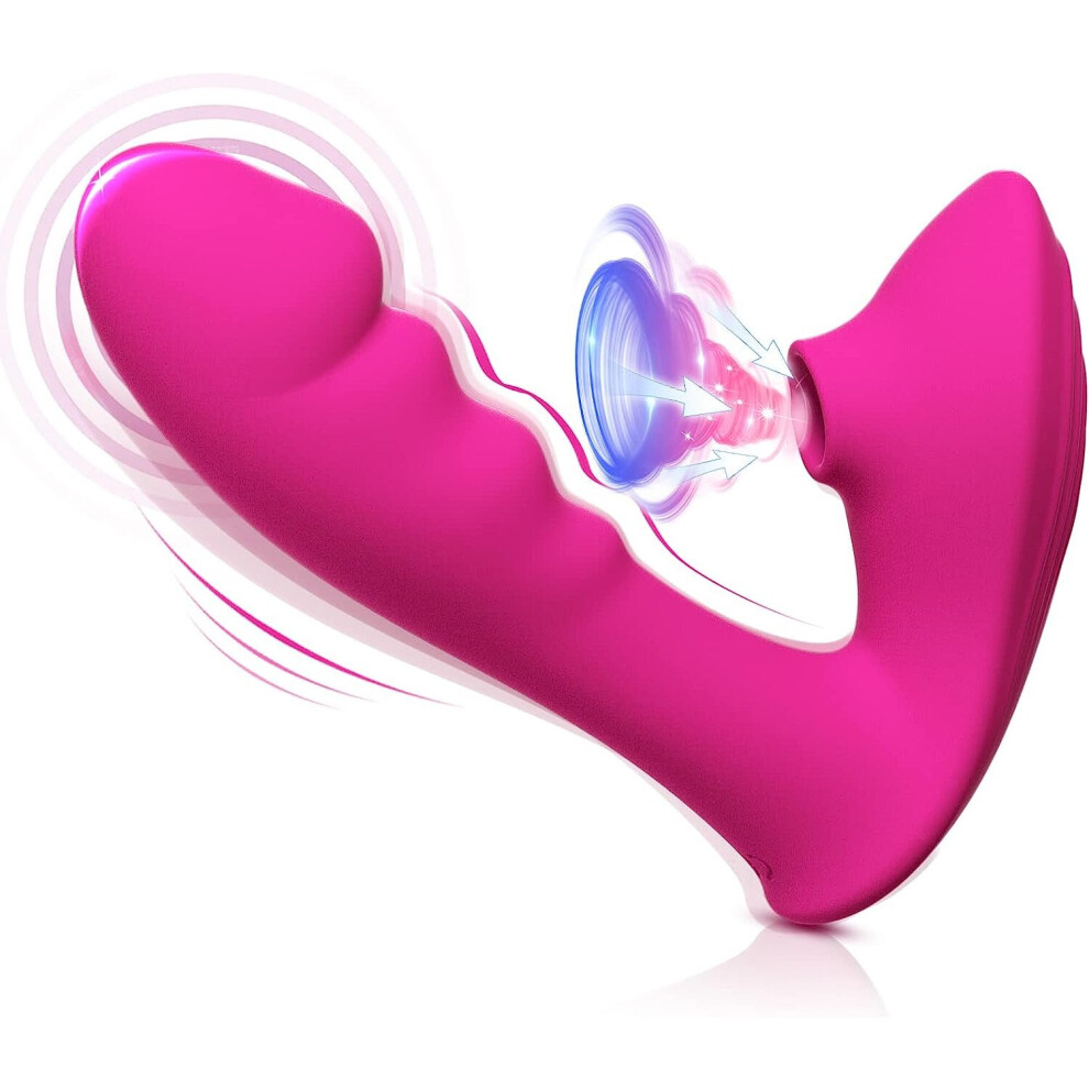 2 in 1 Dildo Sucking Vibrators with 10 Vibration & Suction Modes