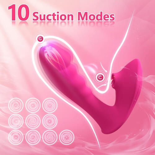 2 in 1 Dildo Sucking Vibrators with 10 Vibration & Suction Modes 2