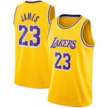 (yellow, XXXL(180cm)) LeBron James Basketball Jersey Tops