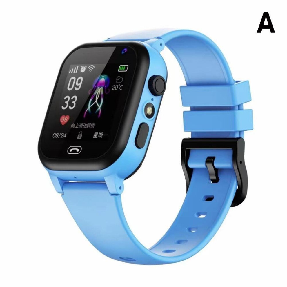 (Blue) Kids 4G Smart Watch GPS Location Video Call Touchscreen Waterproof Kids Watch'