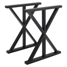 2 Pieces Black Metal Table Legs Heavy Duty Industrial Table Legs