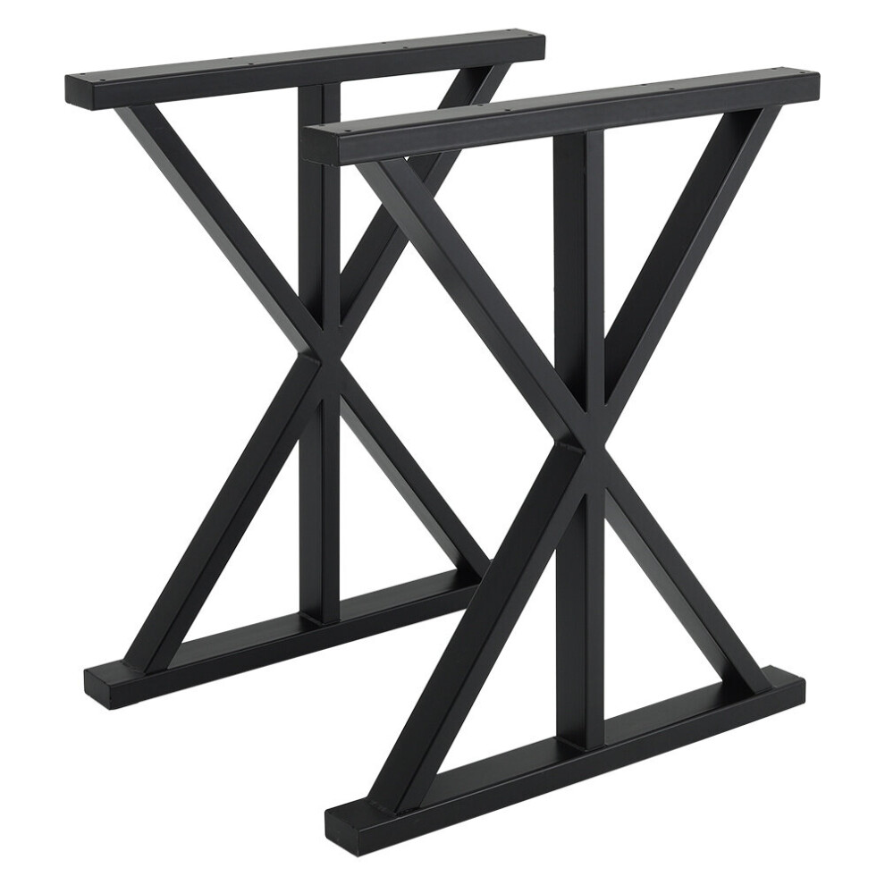 2 Pieces Black Metal Table Legs Heavy Duty Industrial Table Legs