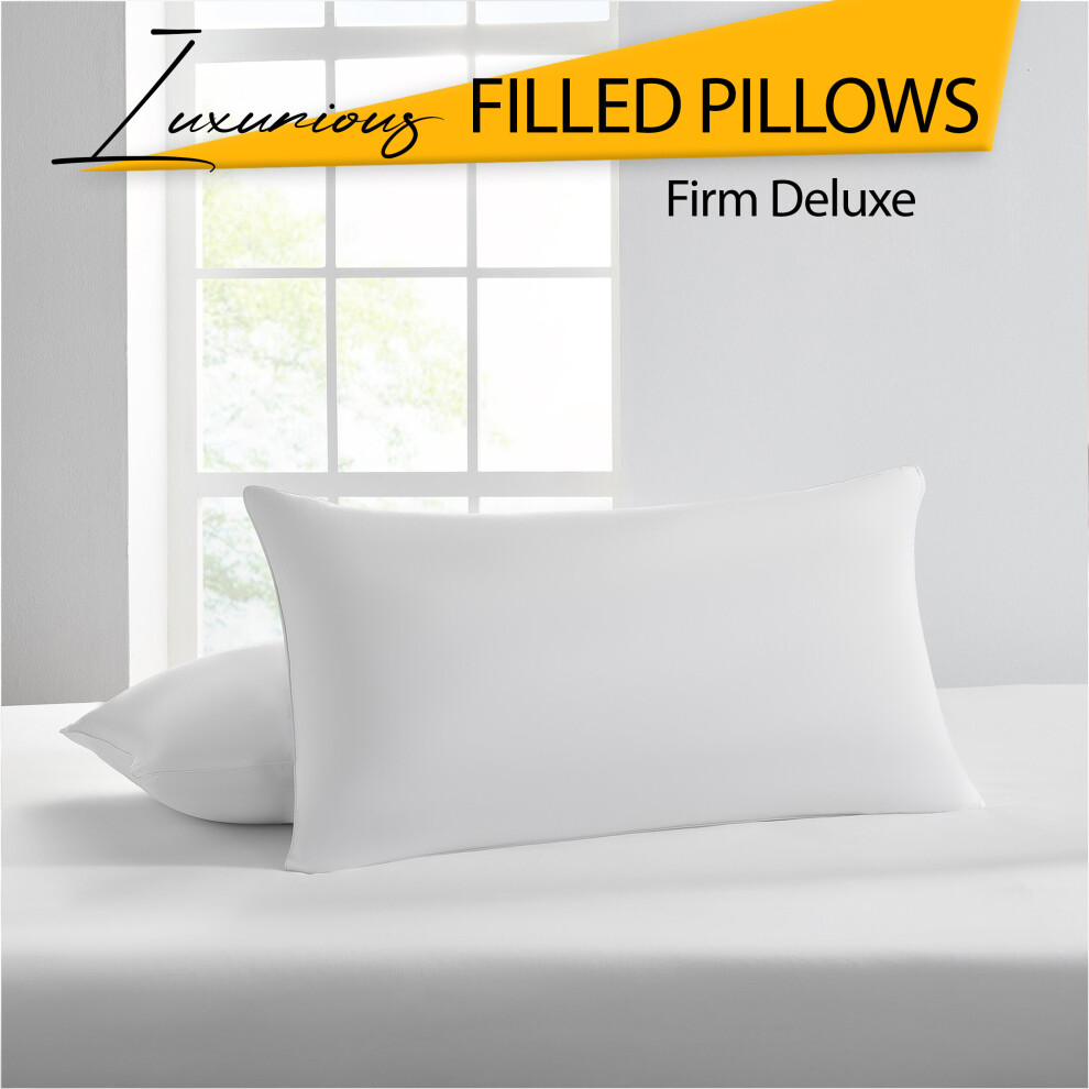 (Firm Deluxe Pillows Pair) Filled Pillow Firm Deluxe Pillow Pair & Memory Foam Pillows