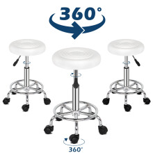 Round Salon Stool Barber SPA Beauty Tattoo Swivel Chair Hydraulic Lift
