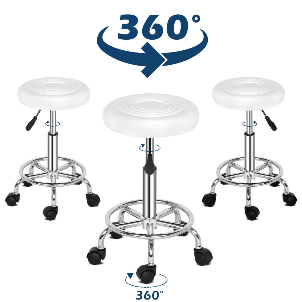 Round Salon Stool Barber SPA Beauty Tattoo Swivel Chair Hydraulic Lift