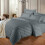 (Super King) Satin Stripe Duvet Cover Charcoal Grey Bedding Set 8