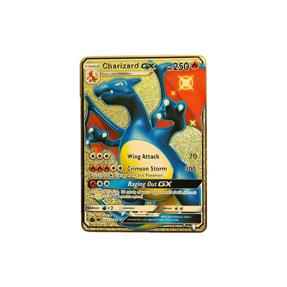 (E5) Pokemon Iron Cards Vmax Metal Pokemon Letters Pikachu Mewtwo Charizard