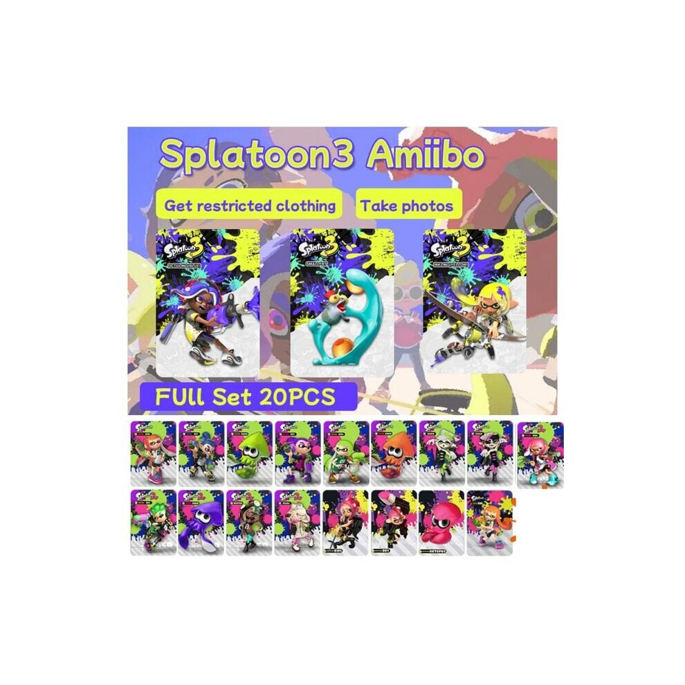 (mini 20bcs) 20 in 1 Splatoon 1 2 3 Splatoon3 NFC Mini Amiibo Card