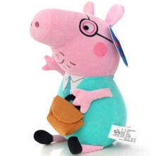(Daddy Pig) 30CM Peppa Pig George Mummy Daddy Plush Toy Stuffed Doll Kids Fans Gift