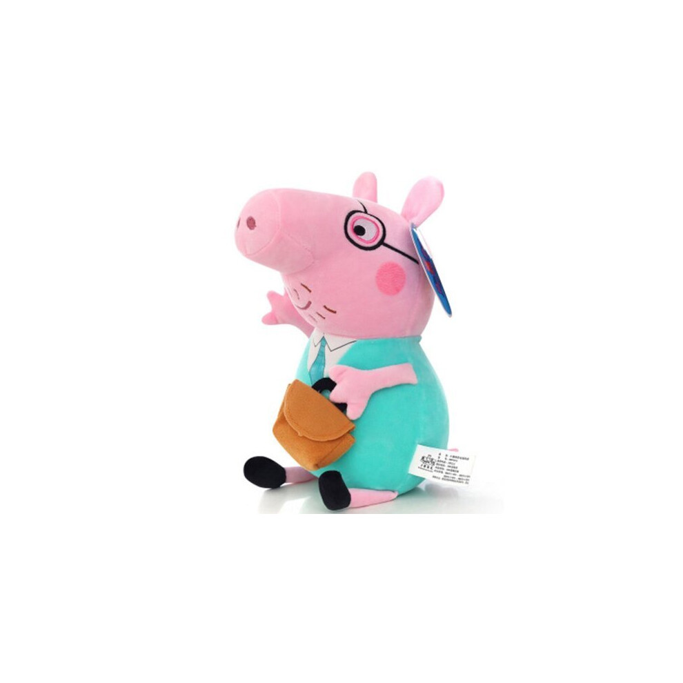 (Daddy Pig) 30CM Peppa Pig George Mummy Daddy Plush Toy Stuffed Doll Kids Fans Gift